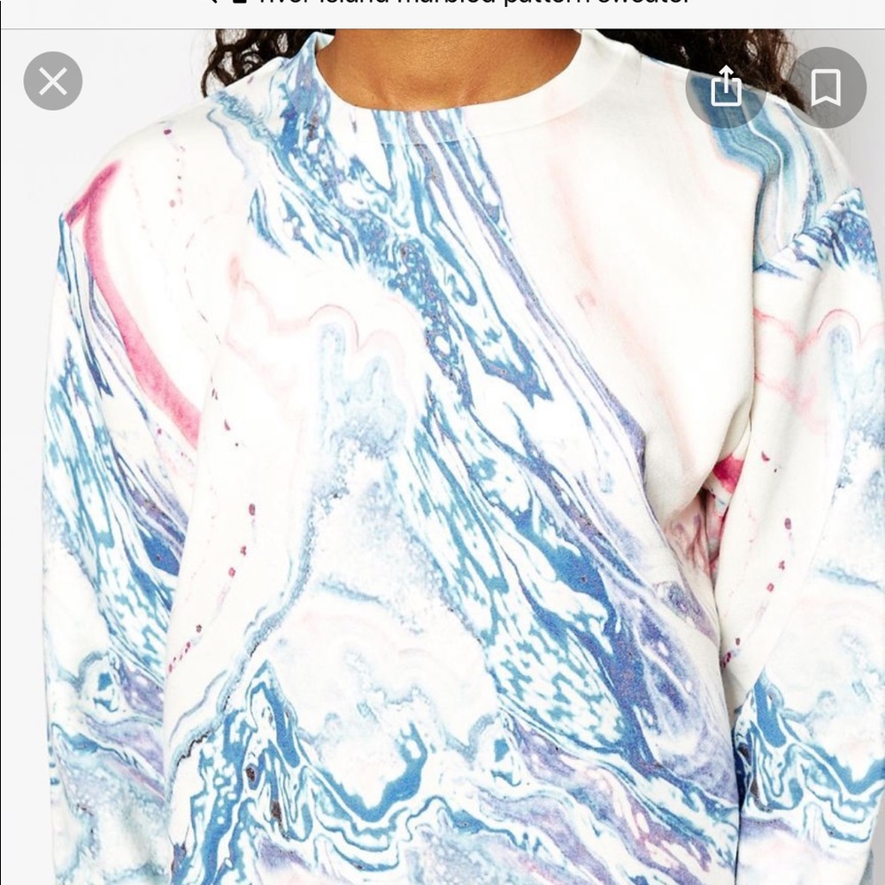 River Island marbled cropped sweater sweat top L